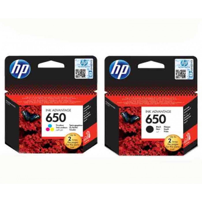 Hp 650 Siyah Ve Renkli Kartuş Seti