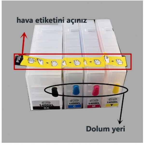 Canon mb2340 Pgı-1400 dolan kartuş seti - MAXIFY mb2340 MB2740 MB2140 dolan Kartuş